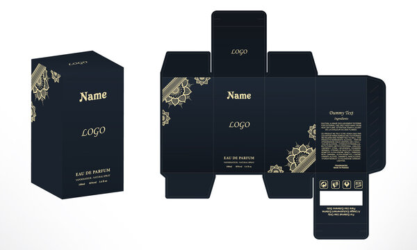 Perfume Box Design Perfume Packaging Luxury Perfume Packaging Design Box Die Line Mockup Collection 3d Illustration Vector Stock Vector Adobe Stock
