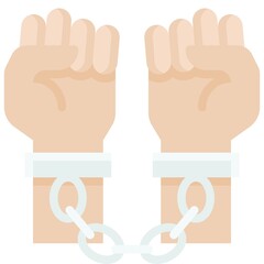 Handcuffed hands icon, Protest related vector