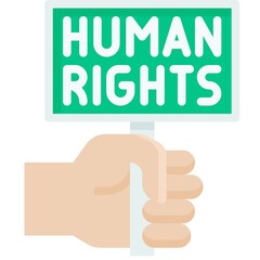 Hand holding human right sign icon, Protest related vector