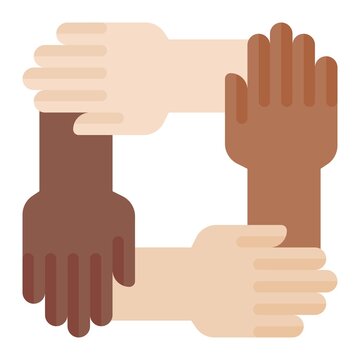 Collabrolate of hands icon, Protest related vector