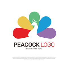 Peacock bird logo design