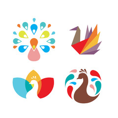 Fototapeta na wymiar Peacock bird logo design