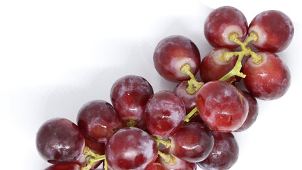 Red Grapes isolated on over white background.