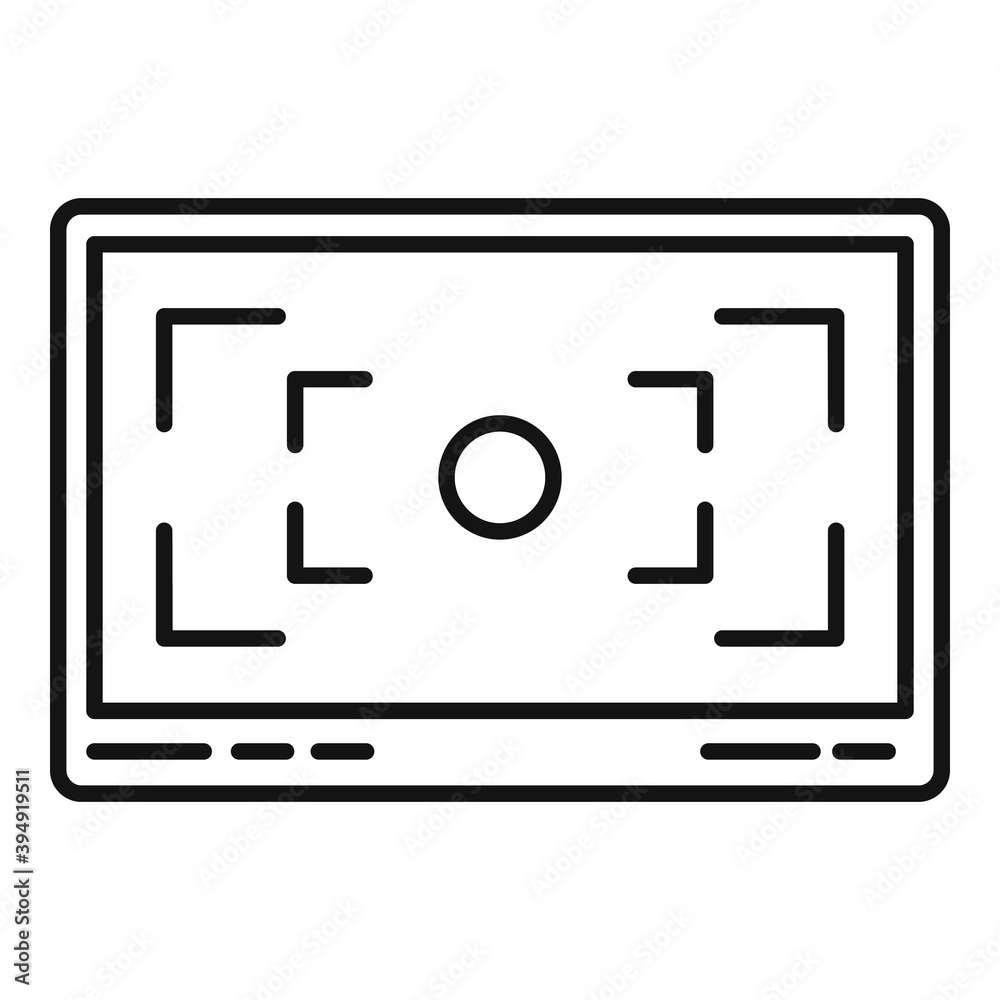 Poster screen recording icon. outline screen recording vector icon for web design isolated on white backgro