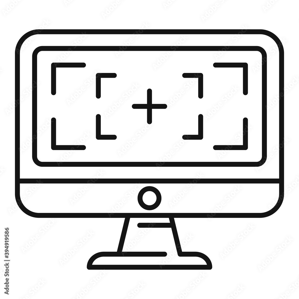 Canvas Prints computer screen recording icon. outline computer screen recording vector icon for web design isolate