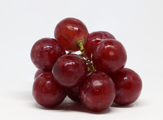 Red Grapes isolated on over white background.