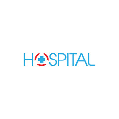 Hospital letter logo design vector