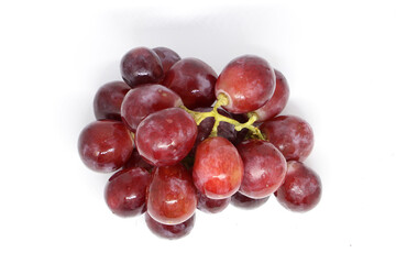 Red Grapes isolated on over white background.