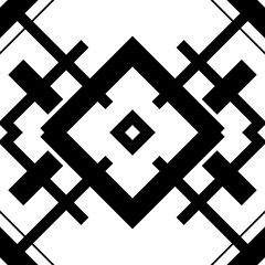 Seamless monochromatic pattern. Black and white geometric design background