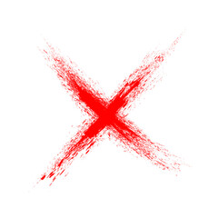X Marks .Two Red Crossed Vector Brush Strokes. Rejected sign in grunge style.
