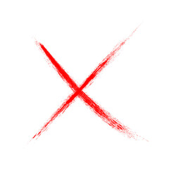 X Marks .Two Red Crossed Vector Brush Strokes. Rejected sign in grunge style.