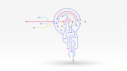 Future technologies system connecting hand click