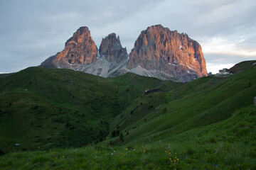 landscape forest in trentino with dolomiti mountain