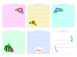 夏のイラストフレーム素材-02