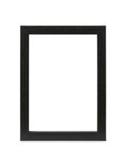 Black textured vertical  picture frame isolated with clipping path on white background