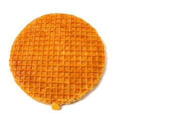 caramel waffle on a white background