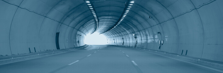 Highway curved road tunnel - Abstract speed motion