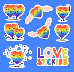 LOVE LGBT STICKERS. Valentine's Day. Relationships and love. Romantic stickers
