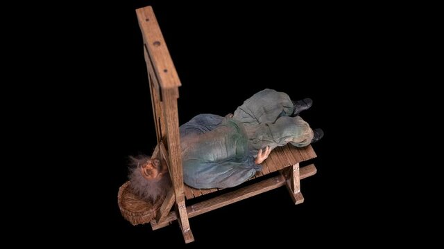 The guillotine cuts off the head of the criminal. Previously, such an execution was considered humane. The video shows a mockup that shows how the device works