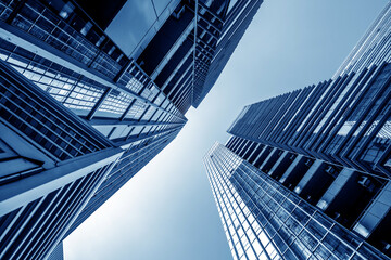 Modern skyscrapers in the business district, Xiamen, China.