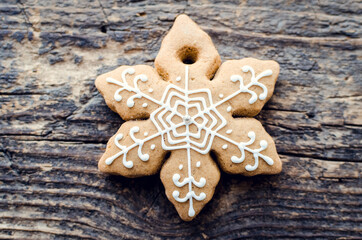 Christmas fir tree on wooden background