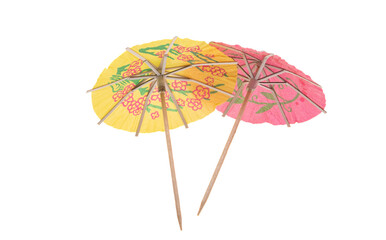 cocktail umbrellas isolated