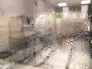 Beautiful Water Drops In Glass With Reflection