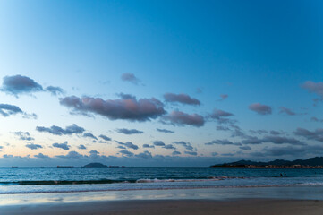 綾羅木海岸から見る夕焼け(山口県下関市)