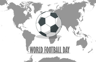 Football ball on the world map