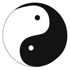 yin yang symbol vector icon - obrazy, fototapety, plakaty