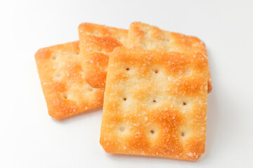 Sweet crackers on white background