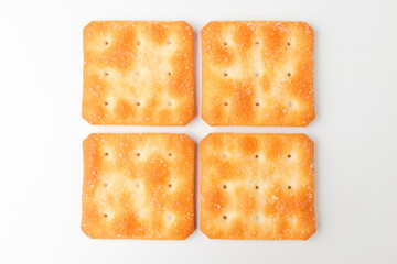 Sweet crackers on white background
