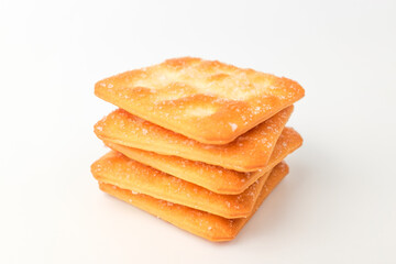 Sweet crackers on white background