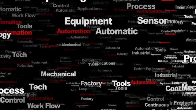 AUTOMATION Keywords, Background, Animation, Loop, 4k
