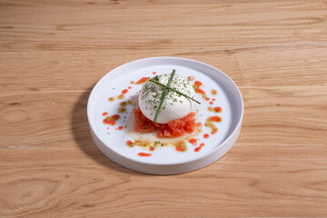 Fresh soft white burrata, ball buttery cheese