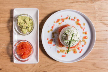 Fresh soft white burrata, ball buttery cheese