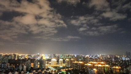Fototapeta na wymiar clouds in shanghai skyline
