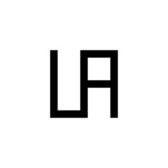 Black letter LA UA initial logo icon