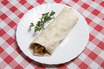 Turkish Adana Kebab Durum. Meatball, grill.