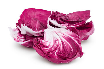 Fototapeta premium Fresh red radicchio salad isolated on white background with clipping path and full depth of field