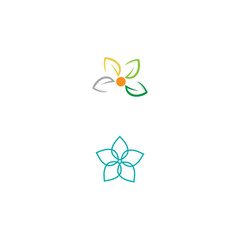 Beauty plumeria icon flowers design illustration Template