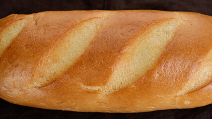 fresh loaf of bread on table