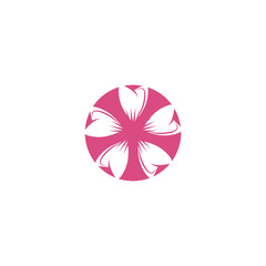 Beauty plumeria icon flowers design illustration Template