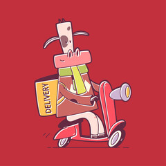 Christmas bull delivery vector cartoon concept illustration isolated on background.