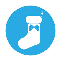 Simple illustration of Christmas sock icon for Christmas holiday