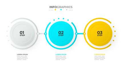 Timeline infographic template vector design with circles and numbers. Business concept with 3 options or steps.