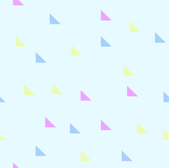 Light blue background with triangles. Illustration with a set of colored triangles. Template for Wallpaper and fabric.