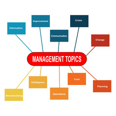 Diagram of Management Topics with keywords. EPS 10 - isolated on white background