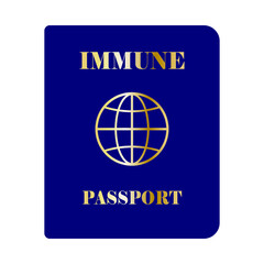 Coronavirus Immune passport template icon. Covid-19 immunity symbol sign. Vector illustration image. Isolated on white background.