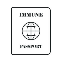 Coronavirus Immune passport template icon. Covid-19 immunity symbol sign. Vector illustration image. Isolated on white background.